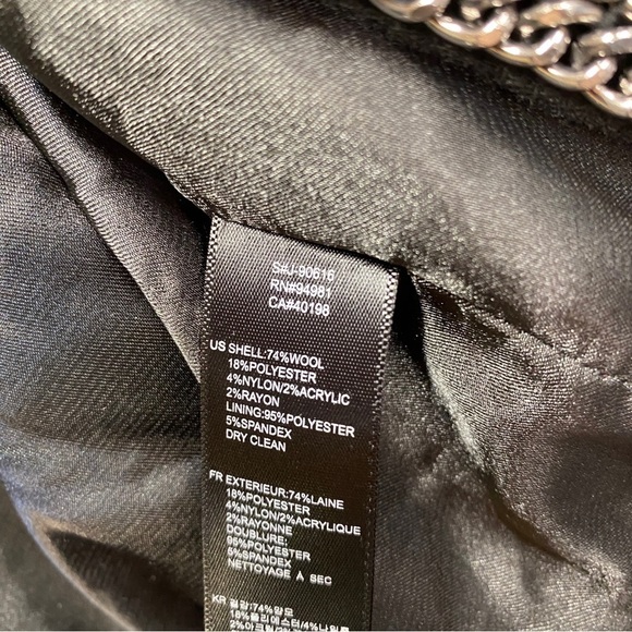 NEW Forever 21 Black Wool Blend Chain Open Blazer Sz L - Picture 9 of 9